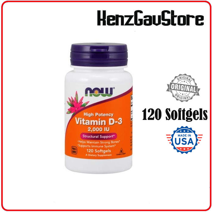 vitamin d3 2000 iu now foods ( murah ) , d3 2000iu 120 softgels 120