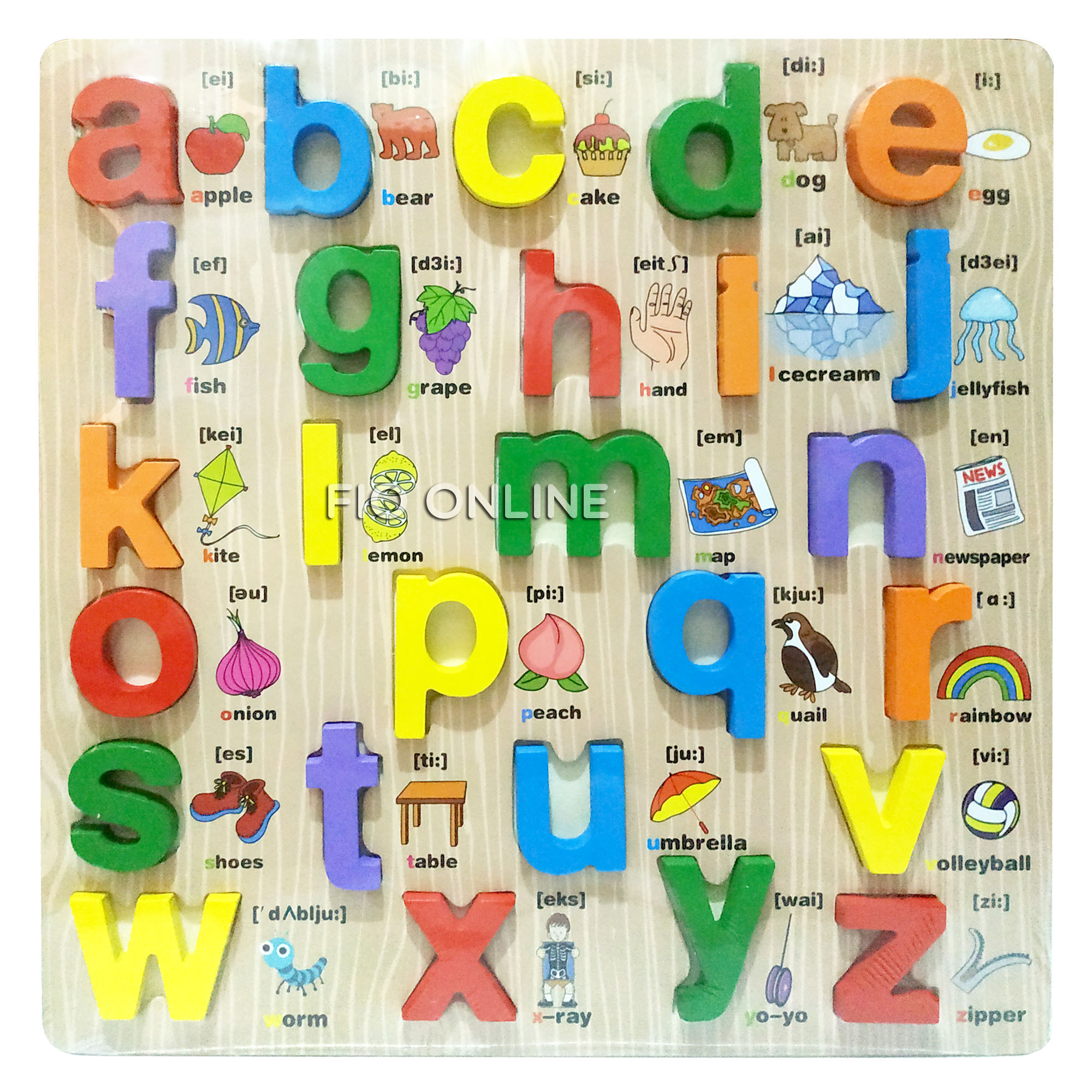 Mainan Edukasi Anak Puzzle Chunky Kayu Huruf Abjad Abc Bahasa Inggris Huruf Kecil Lazada Indonesia