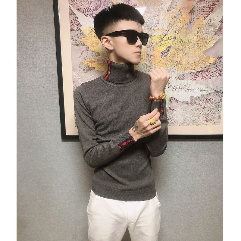 embroidered turtleneck mens