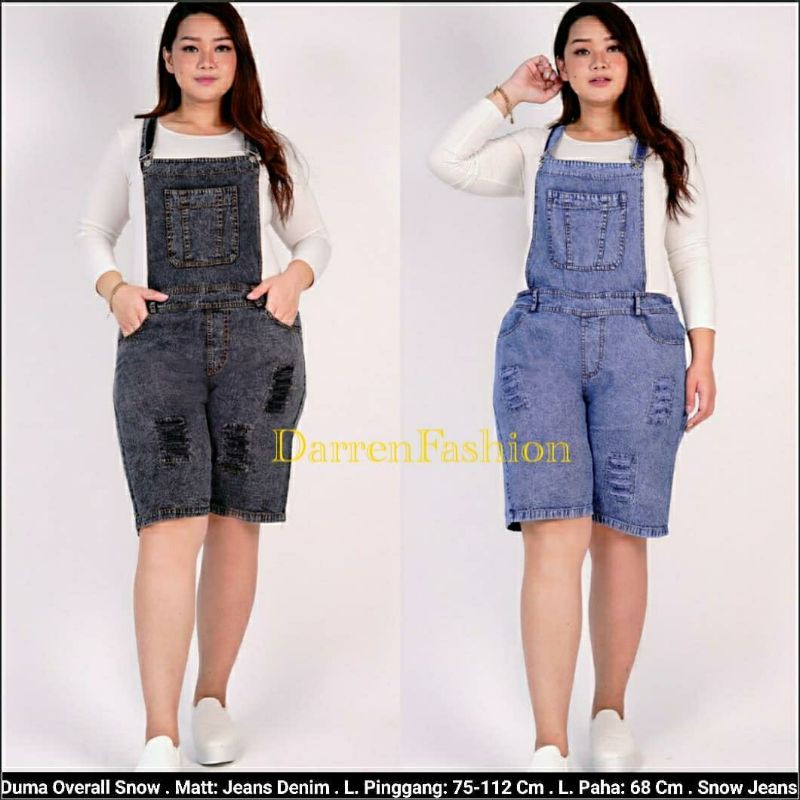 Duma overall jeans pendek bahan denim 