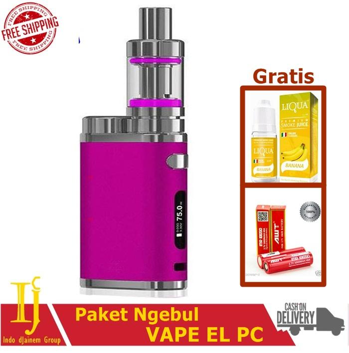 IJC - Paket Siap Ngebul EL PC Vape / Rokok Elektirk Murah 75 W 5V Stater Kit + Free Baterai dan Liquid IJC - Paket Siap Ngebul EL PC Vape / Rokok Elektirk Murah 75 W 5V Stater Kit + Free Baterai dan Liquid