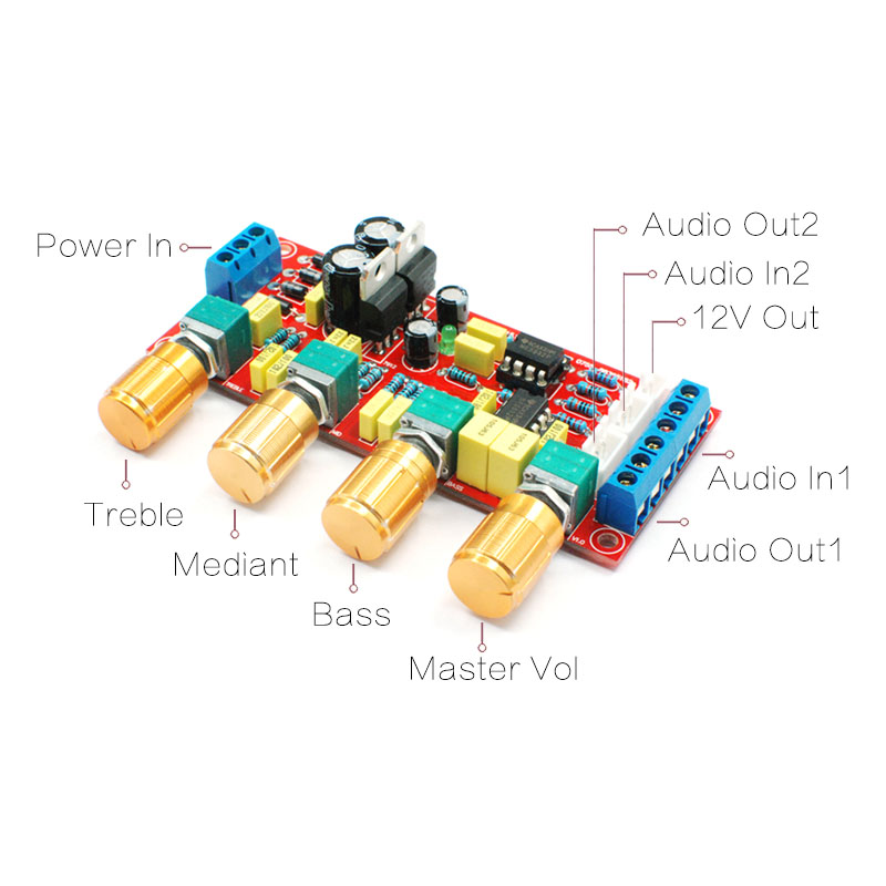Ne5532 Op-Amp Hifi Amplifier Preamplifier Volume Tone Eq Control Board ...