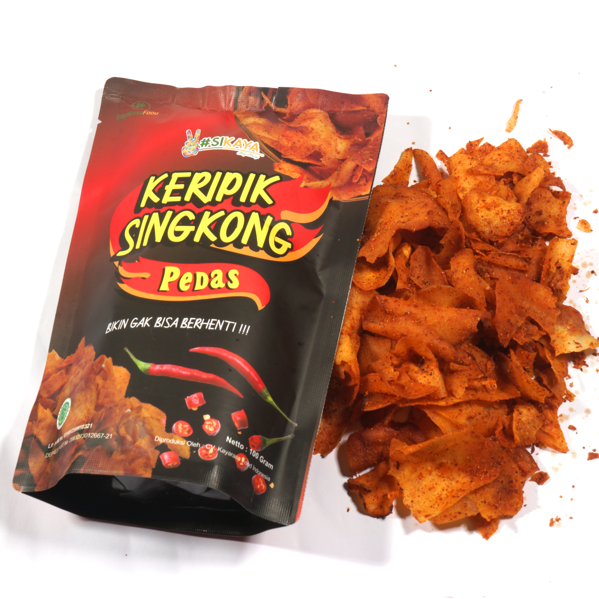 Keripik Singkong Pedas Kripset Pikset Keripik Setan Sikaya Lazada