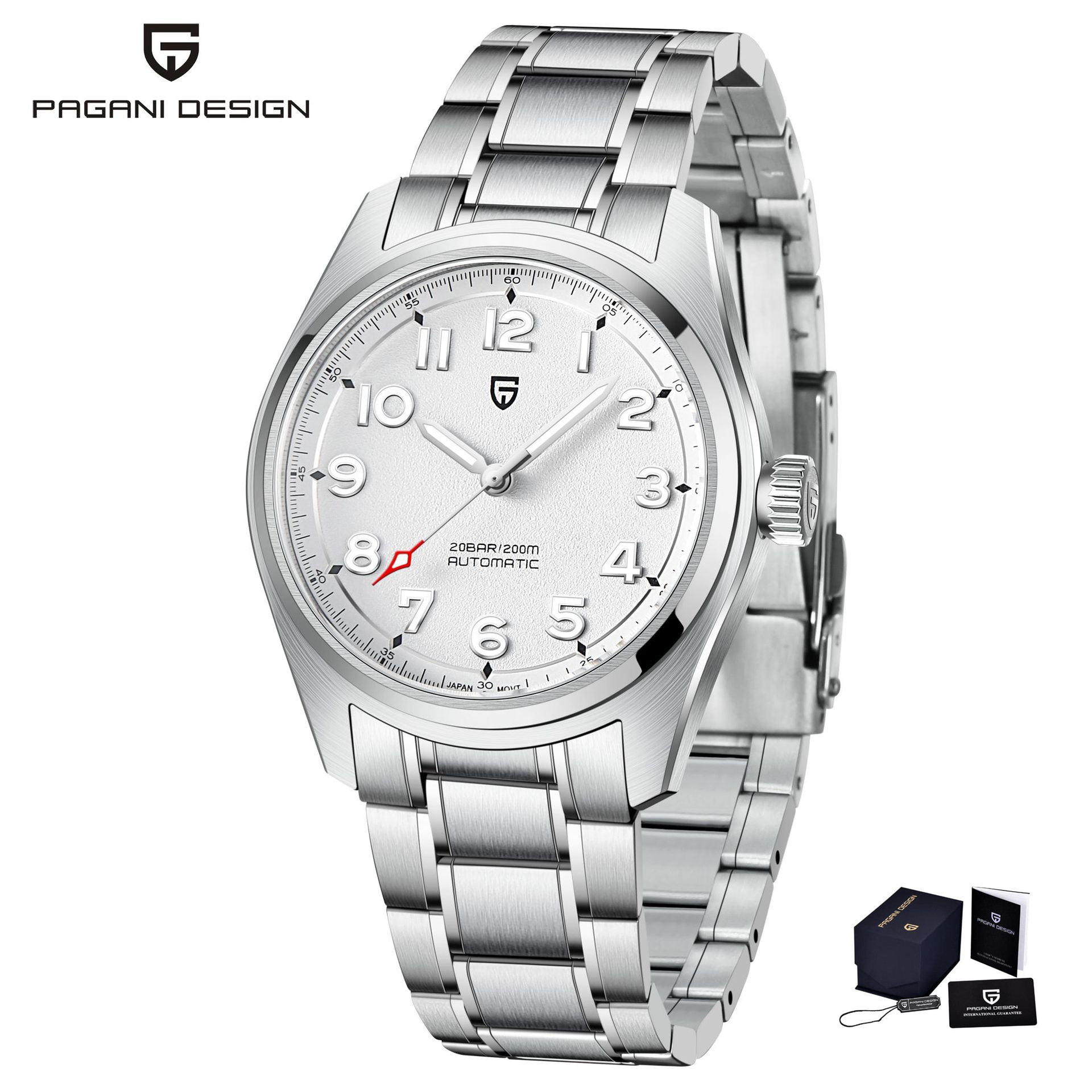 PAGANI Design PD1717 Jam Tangan Mekanis Otomatis Pria, Arloji Pilot