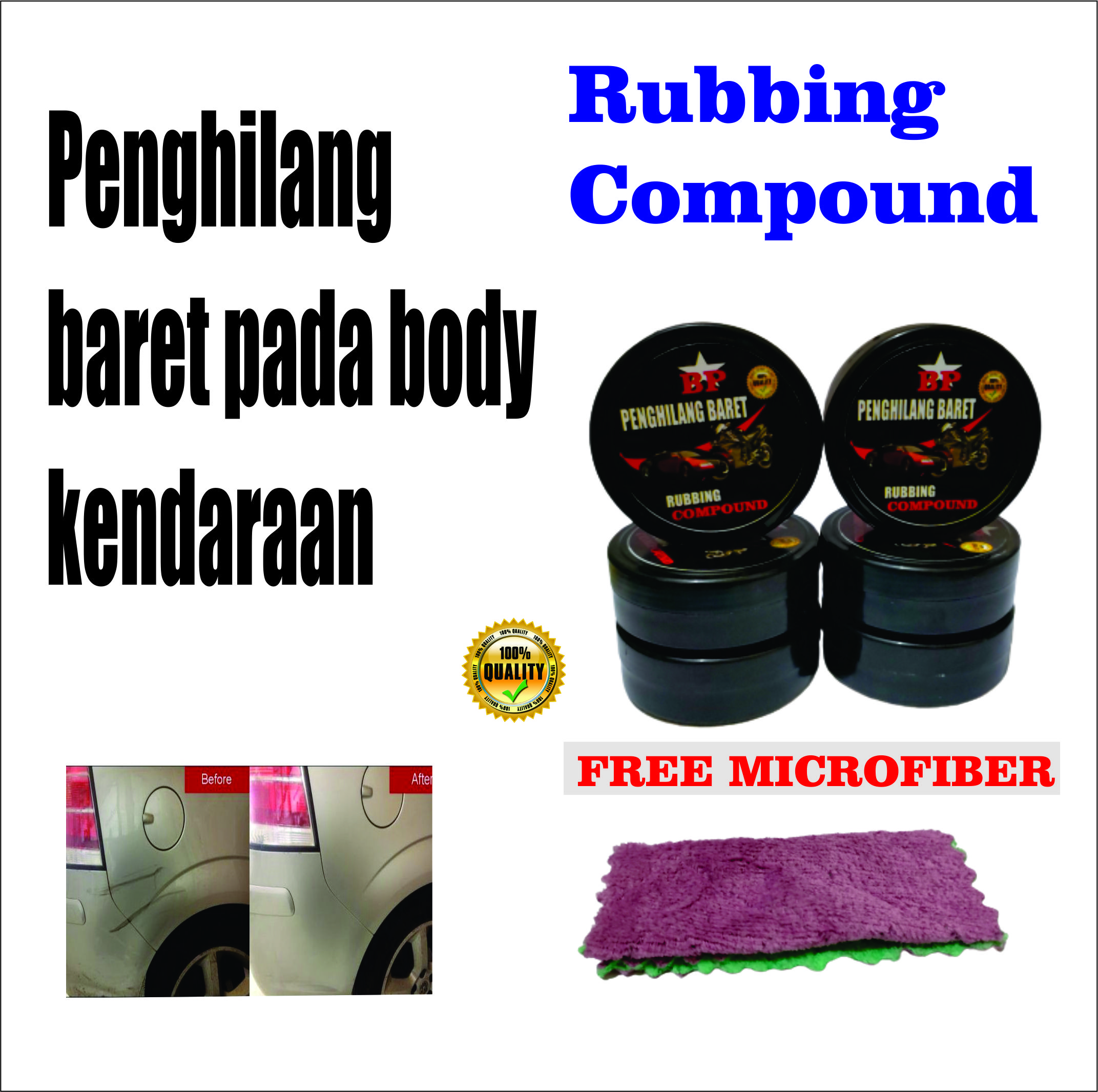 Penghilang baret pada mobil dan motor BP rubbing compound Lazada