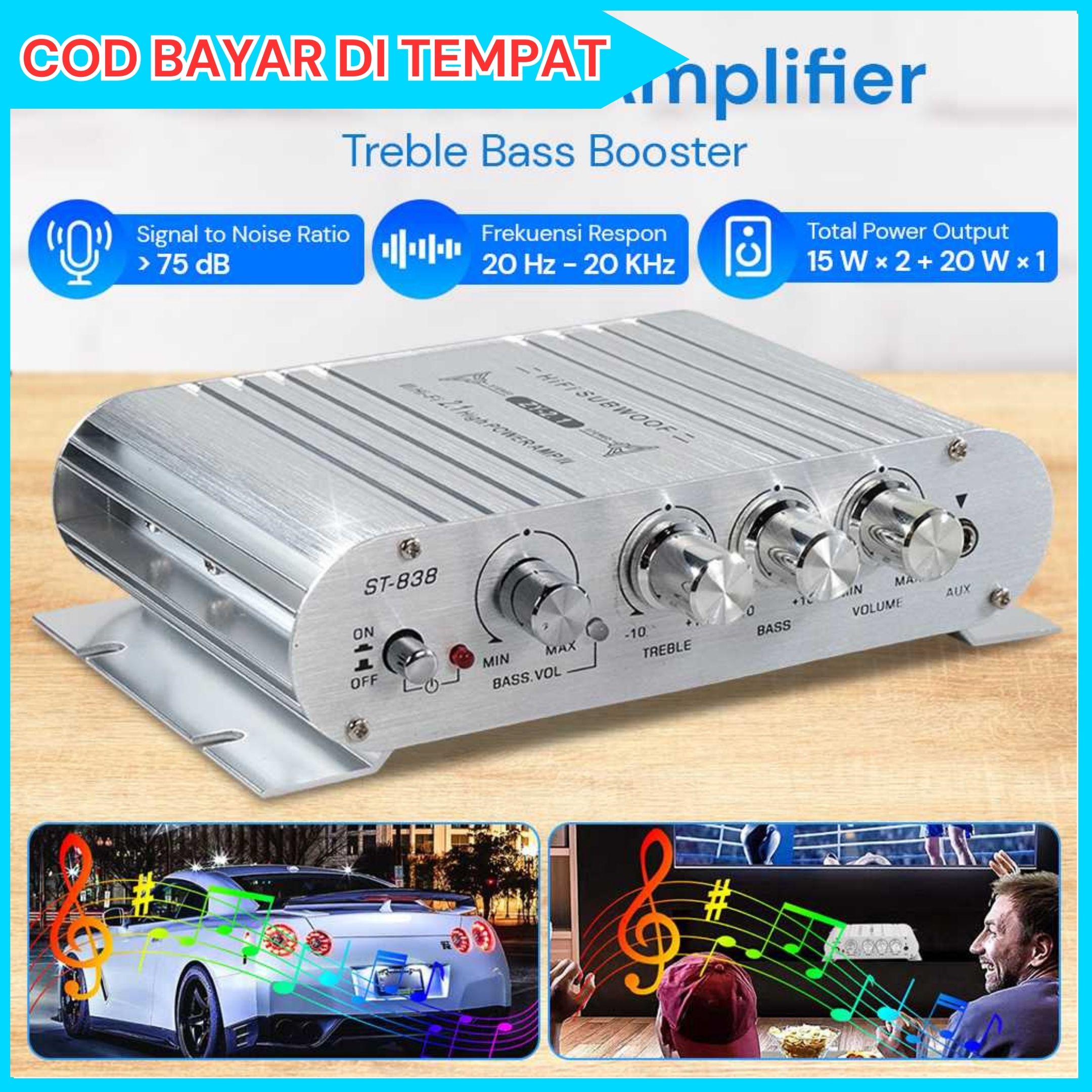COD CLAITE Audio Amplifier Ampli Mobil Avanza HiFi Stereo Full Super