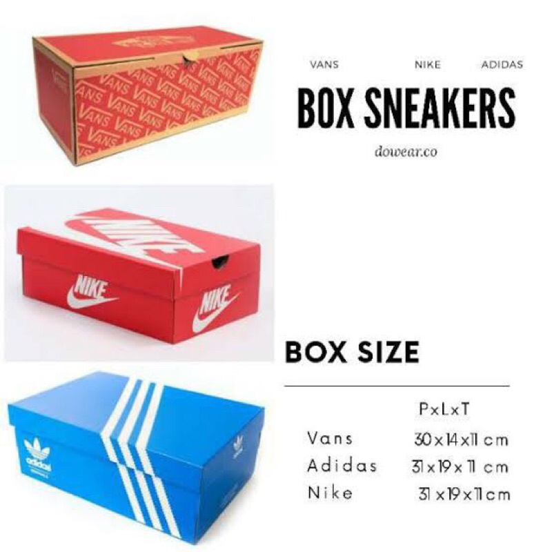 ukuran box sepatu nike