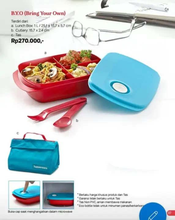 Tupperware Byo lunch set lengkap sesuai 