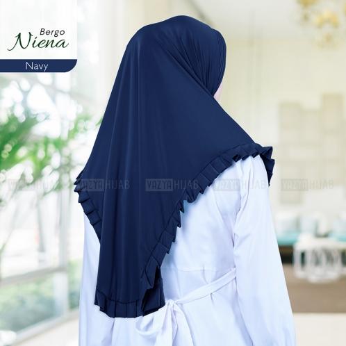 Hijab Instan Bergo Niena Pad Antem Jilbab Instant Premium Bahan Jersey Lembut dengan Aksesoris Mutiara