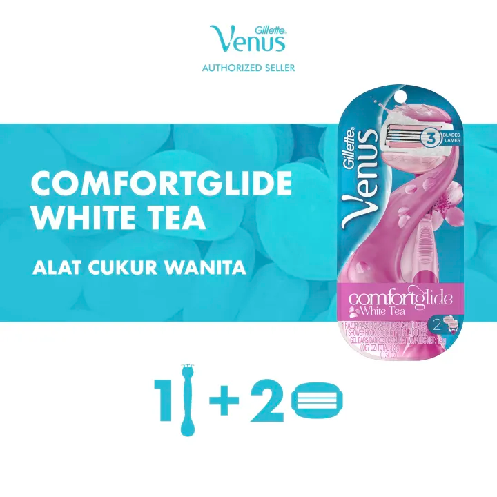 Gillette Venus Alat Cukur Wanita Comfortglide Razor White Tea Razor ...