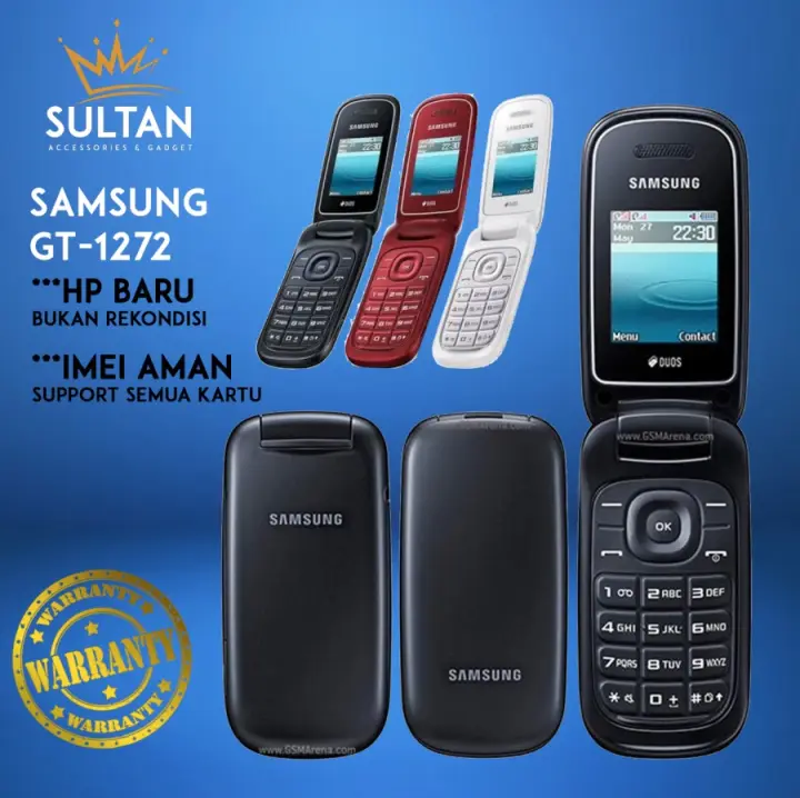 1272 Hitam Hp Hape Handphone Jadul Samsung Flip Gt1272 E1272 1272 Dual Sim Baru New Termurah Murah Lazada Indonesia