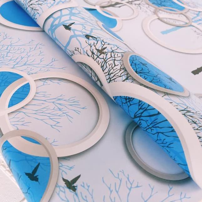 wallpapert sticker pohon bulat 3d biru lazada indonesia wallpapert sticker pohon bulat 3d biru