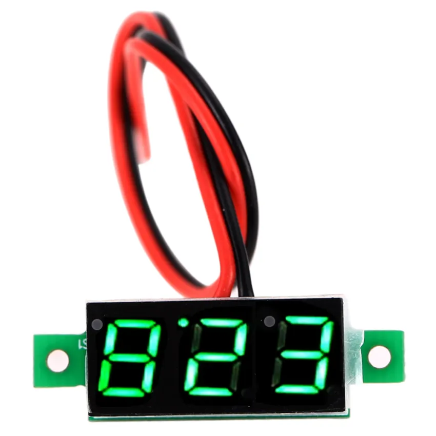 Harga 0 28 inci lcd dua kawat dc 2 7 30 v hijau voltmeter dc digital