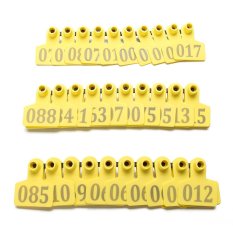 1-100 Nomor Binatang Ternak Kambing Babi Domba Telinga Tag Ternak Tag Label Kuning-Intl
