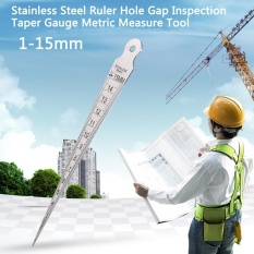 1-15mm Stainless Steel Ruler Welding Inspection Taper Gauge Metric Imperial Measure Tool - intl