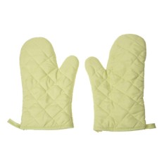 1 Pair Dapur Ketrampilan Tahan Panas Kapas Oven Sarung Tangan Pemegang Panci Memasak Mitt (Hijau)-Internasional