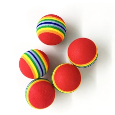 1 Pcs Baru PET Ball Mainan Kucing Anjing Mengunyah Mainan Bola Tenis Pelangi Tahan Gigitan Squeaky Mainan WD212 P30 -Intl