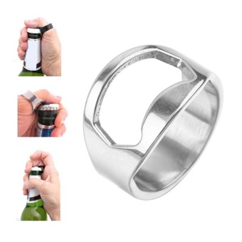 1 Pcs Stainless Steel Finger Ring Botol Pembuka Bir Bar Dapur Memasak Alat- Internasional