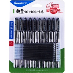 10 Pcs 0.5 MM Hitam Gel Tinta Rollerball Ballpoint Pena Perlengkapan Siswa Belajar-Internasional