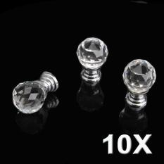 10 Pcs 20mm Pegangan Bulat Kristal Kaca Lemari Kabinet Laci Pintu Knobs-Intl
