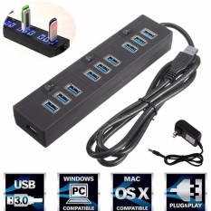 10 Port Pengisi Daya USB3.0 Hub + Tinggi Kecepatan AC Daya Adaptor On/Mati Beralih Laptop/Buah-Internasional