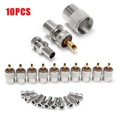 10 X PL259 UHF Konektor Male Plug dengan Reducer untuk RG8X Kabel Coaxial + Tabung-Internasional