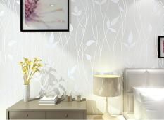 100*53 Cm Ramah Lingkungan Non-woven Wallpaper Flocking Tree Daun Segar Pedesaan Kertas Dinding 3D Wall Art Home Dekorasi Stiker Dinding untuk Kamar Tidur Ruang Tamu TV Dinding-Intl