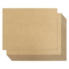 100 Lembar Kraft Ucapan Stok Kartu-Kartu Ucapan Setengah Kali Lipat untuk Printer Inkjet dan Laser, Printable Kartu Catatan Kosong, 8.5X5.5 Inci Dilipat-Intl