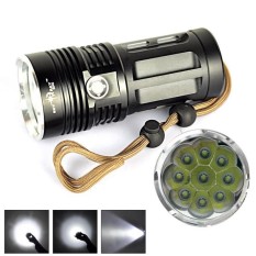 10000 LM 9T6 9x CREE XM-L T6 LED Flashlight Torch Lamp 3 Modes 18650