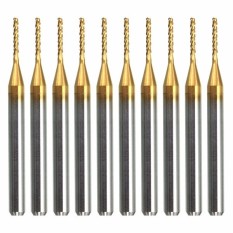 10 Pcs 3.175mm 1/8 ''Shank PCB End Mills Lapisan Titanium 1.0mm Cutting Bit-Intl