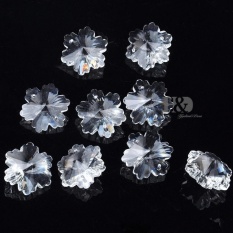 10 Pcs Clear Snowflake Bunga Crystal Beads Chandelier Lampu Prisma Liontin 30mm-Intl