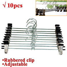 10 Buah/Set Gantungan Baju Besi For Celana Kemeja Stainless Steel Silver Baru