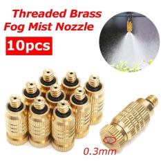 10 Pcs Kuningan Berulir Fog Mist Nozzle Misting Fogging Spray Sprinkler Kepala 3/16 Cm-Internasional