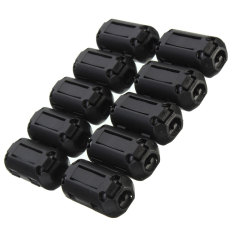 10X Hitam Kawat Kabel Clamp Klip RFI EMI EMC Saringan Suara Cincin Ferrite Core Case 7 Mm-Intl