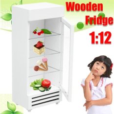 1:12 Miniatur Display White Kulkas Kayu Dollhouse AccessoriesAppliance Hadiah & Nbsp;-Intl