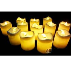12 pcs Lilin elektrik nyala kuning seperti lilin asli