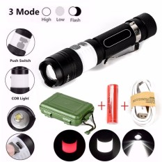 12000lm XML T6 LED Zoom Flashlight 18650 Torch USB Rechargeable Lamp Light Set - intl