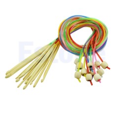 12 Pcs Afghanistan Bois Circulaire Merenda Triko Tricoter Aiguilles Crochets 3-10 Mm-Internasional