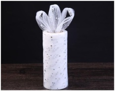 15 Cm*25 Yards Sequin Tulle Tutu Trim Wedding Bridal Decor DIY Craft DIY Decoration Party Flower Wrapping Best Price Gift Beautiful Bouquet DIY Decoration Bow Tutu Skirt Fabric Sashes Wrapping Red Color:White - intl