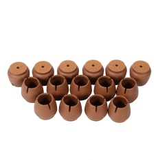 16Pcs/Pack Furniture Table Chair Stick Leg Feet Round Caps Covers Floor Protectors (Coffee) - intl