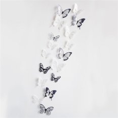18 Pcs/set 3D Butterfly Dekorasi Decals Kulkas Wall Stiker Kristal-Internasional