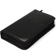 1 PC Black CD DVD Lengan 80 Penyimpanan Penyangga Dompet Zip Carry Case Bag 29x16x4.8 CM- INTL