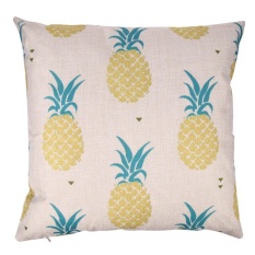 1 PC Nanas Pola Linen Bantal Sarung Bantal (Beige)-Intl