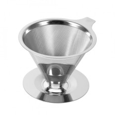 1 PC Stainless Steel Pour Over Dripper Kopi Dua Lapis Kawat Penyaring Cup Stand Rumah Pemakaian Kantor-Intl