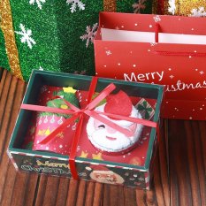1 PC/2 Pcs/3 Pcs 30*30 Cm Kreatif Natal Cake Towel Party Festival Dekorasi Taman Kanak-kanak Hadiah Prize Style: Dua Potong (dengan TAS)-Intl