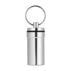1pcs Waterproof Medicine Container Box Aluminum Camping Climbing Pill Case Holder-Silver - intl