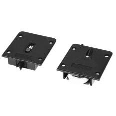 2 Set Komponen Lemari Pakaian Hitam Plastik Plate 25mm Dia Wheel Pintu Geser Roller