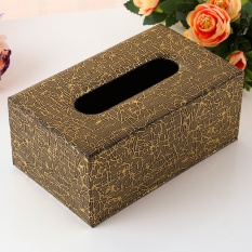 20 × 12 × 8.5 cm European PU paper towel box leather pumping carton home hotel , black roots - medium - intl