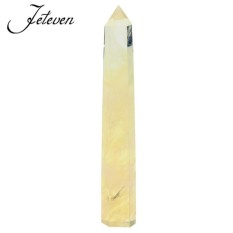 200 Mm Alami Asian Jarang Kristal QUARTZ Sitrun Hexagonal Tongkat Titik Penyembuhan-Intl