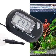 2015 Digital LCD Ikan Akuarium Terrarium Reptil Laut Vivarium Termometer dengan Pengisap Cangkir Hitam-Internasional